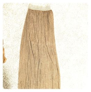 Sheer gold maxi skirt